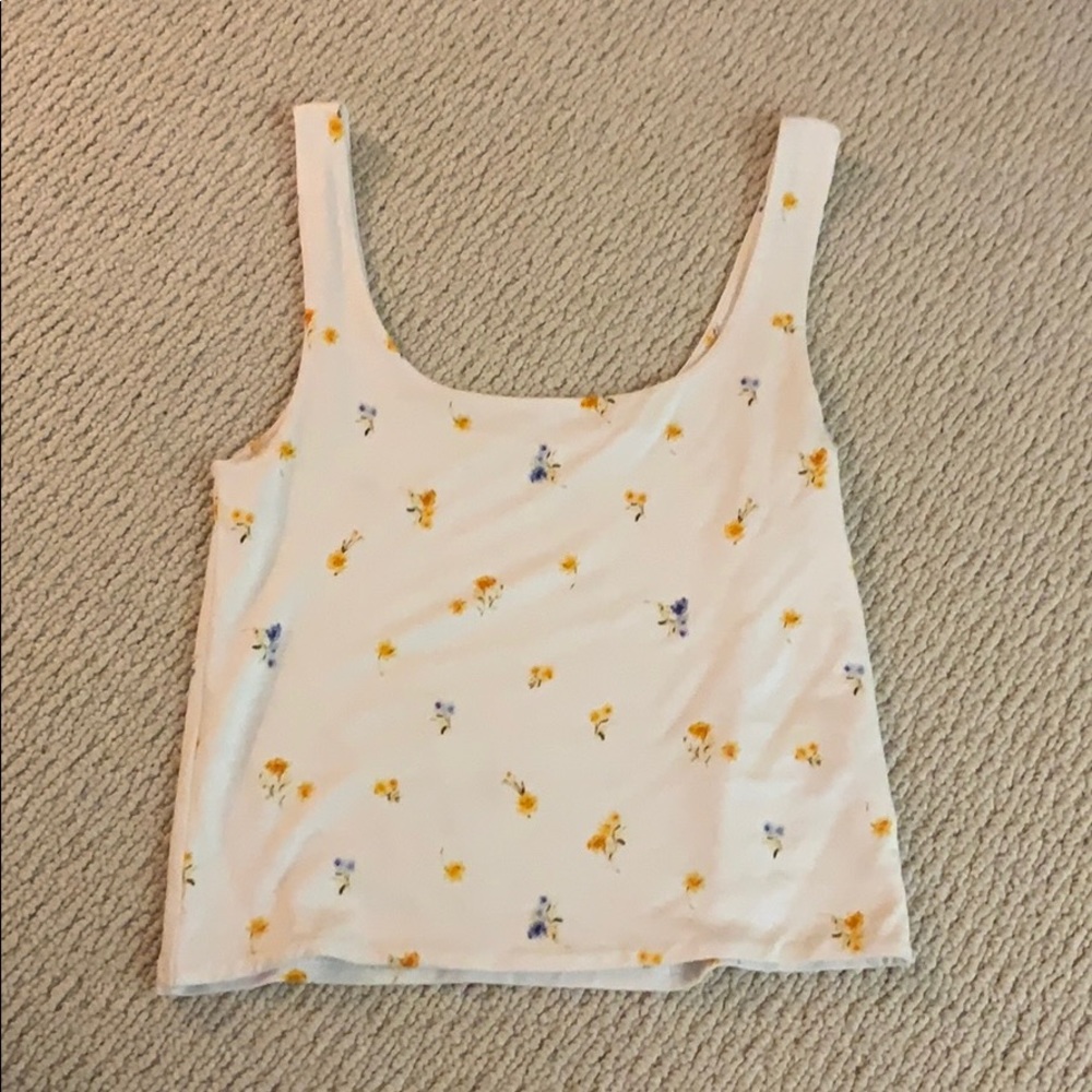 pacsun floral cropped tank